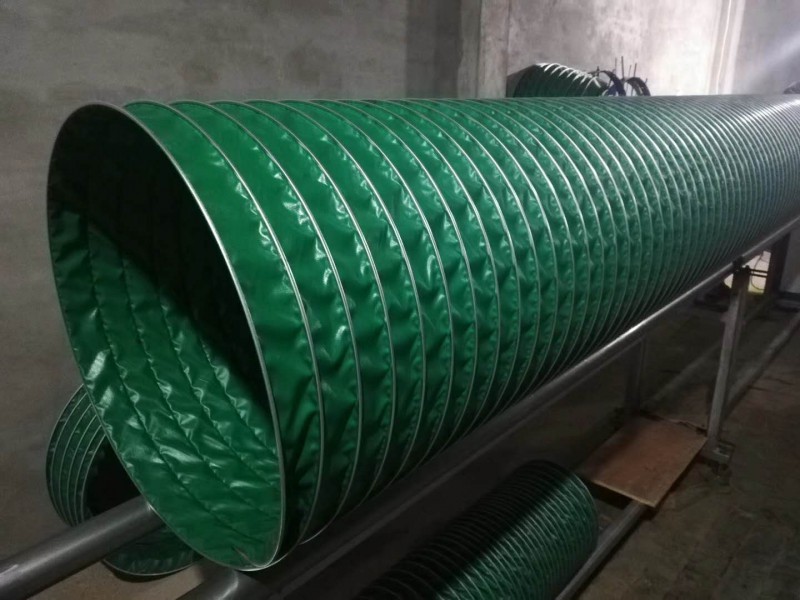 山东丰运管业供应耐温200度绿色三防布伸缩风管帆布通风管